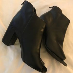 Peep Toe Black Boots